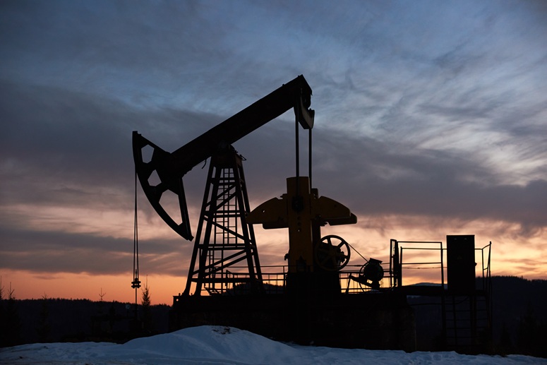 Oil derricks.