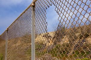 fence with hole in it