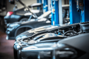 vehicles in mechanic shop