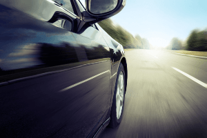 car driving down the road