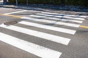 empty crosswalk on city street