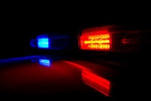 police car stopped at night