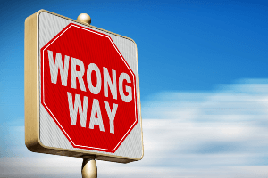 wrong way sign