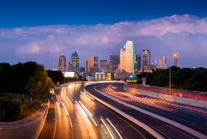 busy highway into dallas