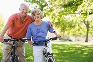 two people on bicycles