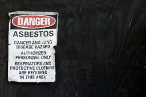 asbestos warning sign