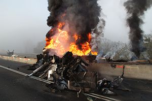 burning truck