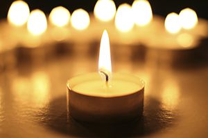 candle floating in water