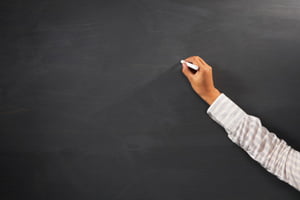 writing on a chalkboard