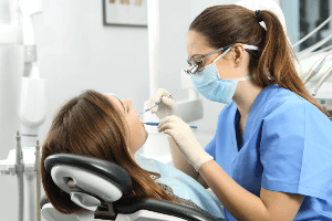 dentist working on patient