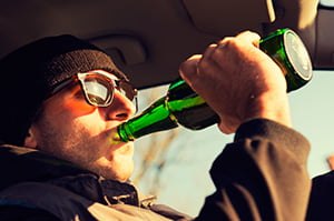 a driver drinking