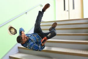 falling down stairs