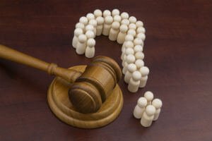 gavel and question mark