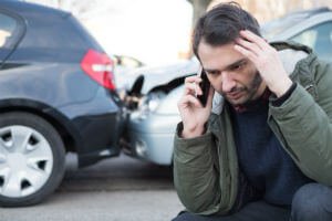 holding head after car accident