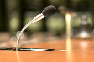 microphone on desk