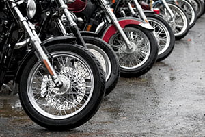 row of motorcycles