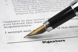 pen on a contract