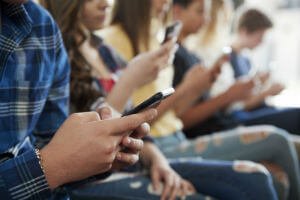 people using cellphones