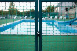 pool behind locked door