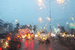 rain on a windshield