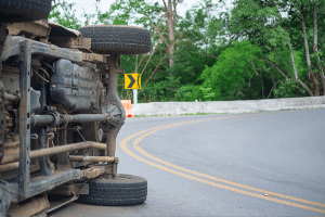 rolled over vehicle