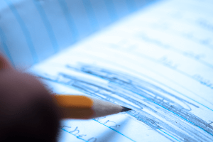 scribbling out text