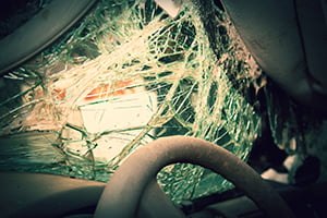 broken car windscreen