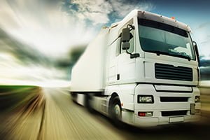 truck driving fast