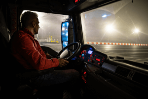 truck driver in a cab