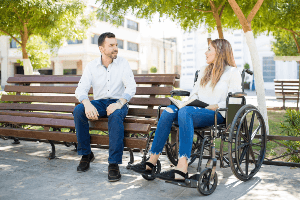 two people talking