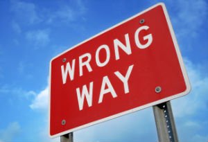 wrong way sign