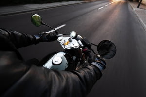 Motorcycle rider on a highway