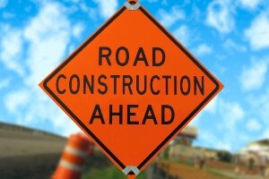 stock image - road construction sign